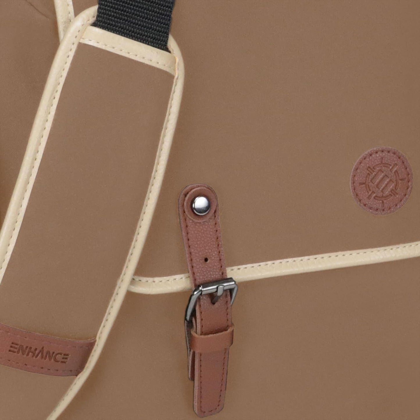 ENHANCE Designer Edition TCG Bag - MTG Shoulder Bag with Customizable Dividers & Accessory Pocket for Deck Boxes, Dice - Card Storage Compatible with Magic the Gathering, Lorcana (Tan)