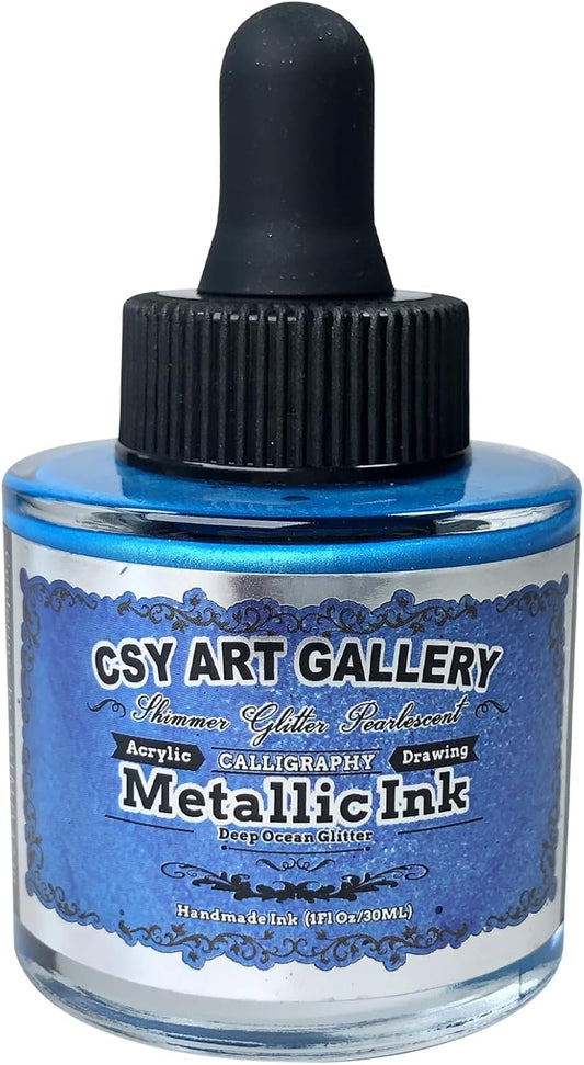 CSY Art Gallery Metallic Acrylic Ink (DeepOcean Glitter)