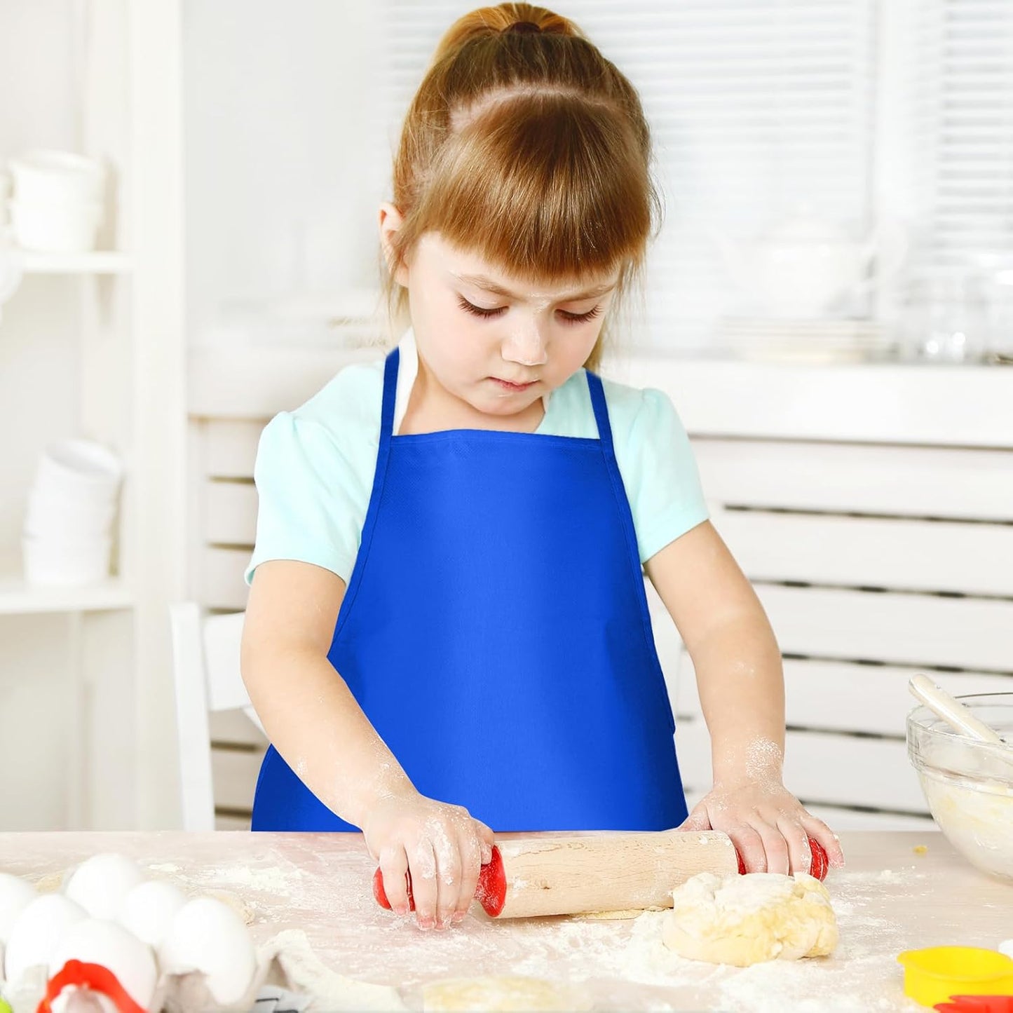 CHRORINE 6/12/24 Pack Kids Painting Apron Toddler Art Aprons for Kids Paint Apron Smock for Painting Cooking Craft Activity