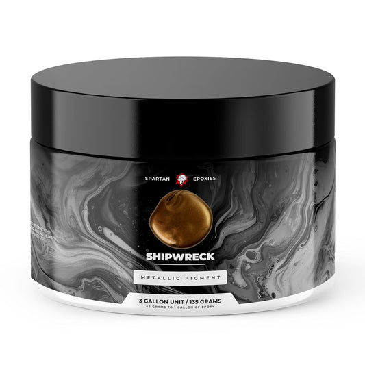 Spartan Epoxies Metallic Pigment Powder for Epoxy - 30 Unique Colors, 4oz for 1 Gallon and 12oz for 3 Gallons of Clear Epoxy, Made in the USA (Shipwreck, 12oz (135 Grams))