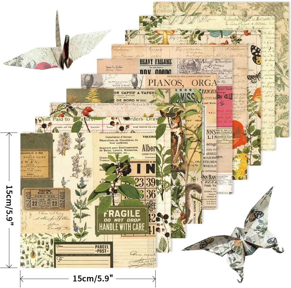 Mifuner 10 Pack/Sets Origami Paper Kit Double Sided 6 Inch Japanese Chiyo Square Easy Fold Arts Crafts Beginner DIY Handwork Origami Papers