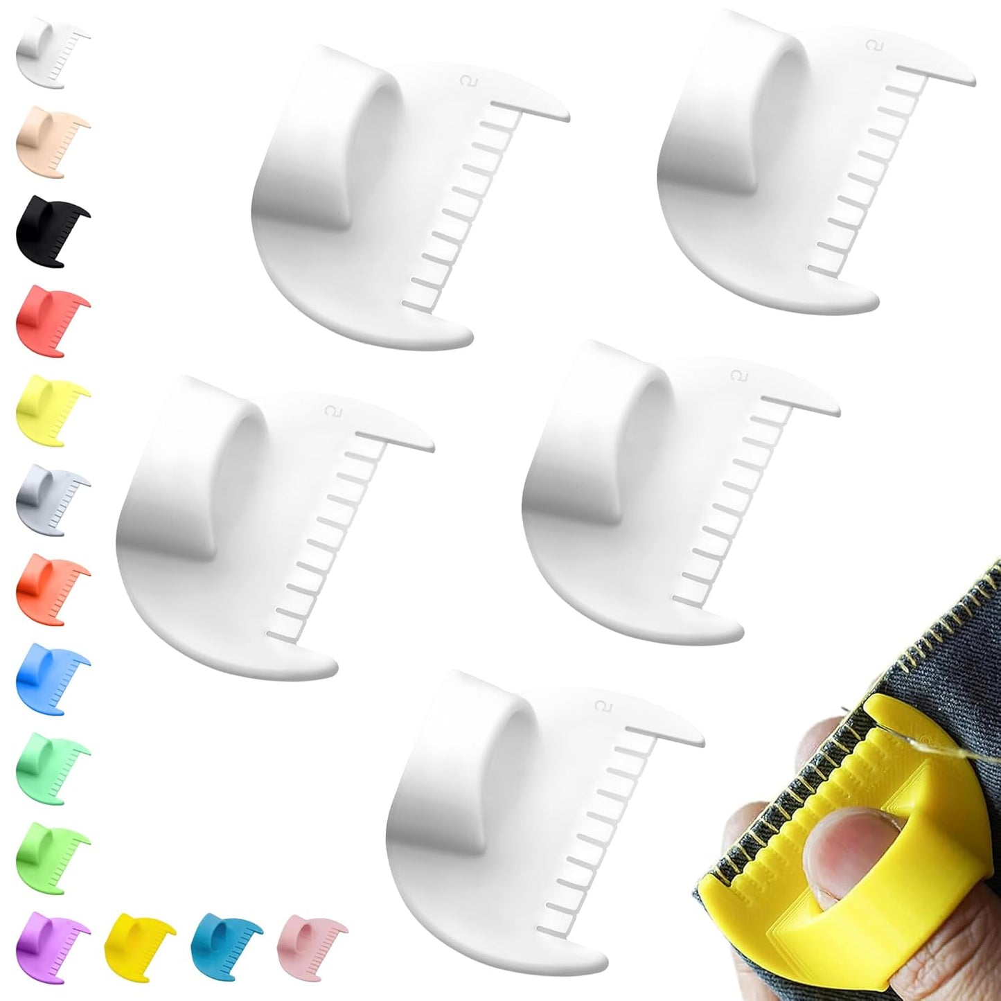 5mm Seam Guide for Hand Sewing Edge Lockranding Tool 5 PCS Set for Leather/Fabric/Craft Sew, White