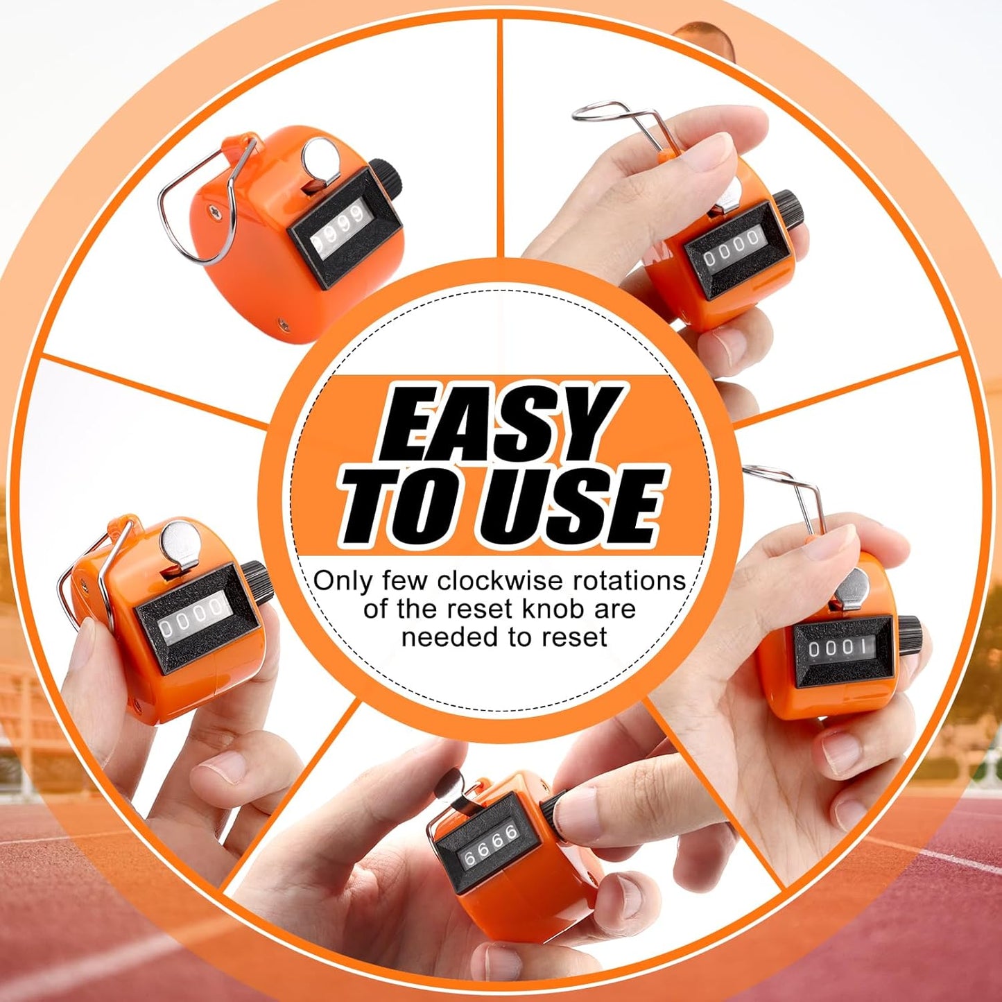 Draupnir 24Pcs Handheld Tally Counter, Metal Pitch Counter Hand Mechanical Counters Clickers for School Event, 8 Colors Counting Numbers for Coaching, Fishing, People, Golf Lap, Stadiumand Sport Row