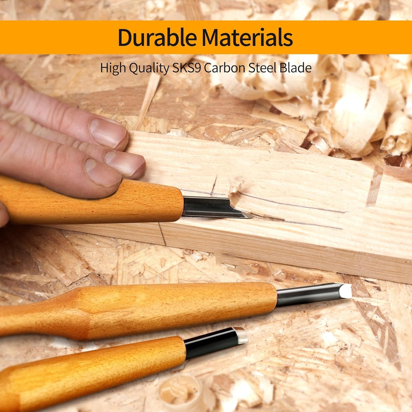 Wood Carving Tools Set - 20 Pcs Wood Carving Knife Set Beginner Whittling Kit with Canvas Case for Adults Children, Carving DIY Wood Carving Kit - Perfect for Beginners and Experts