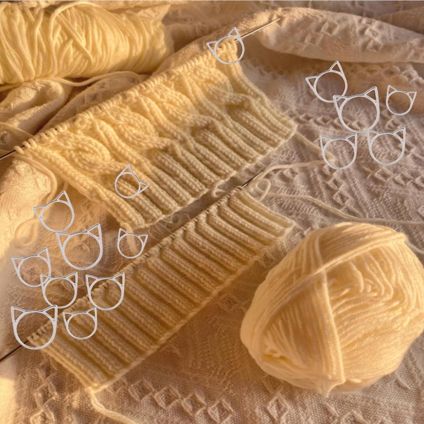 Hilsayum Cat Stitch Markers Cute Stitch Markers Metal Stitch Markers Knitting Accessories Stitch Markers for Crocheting