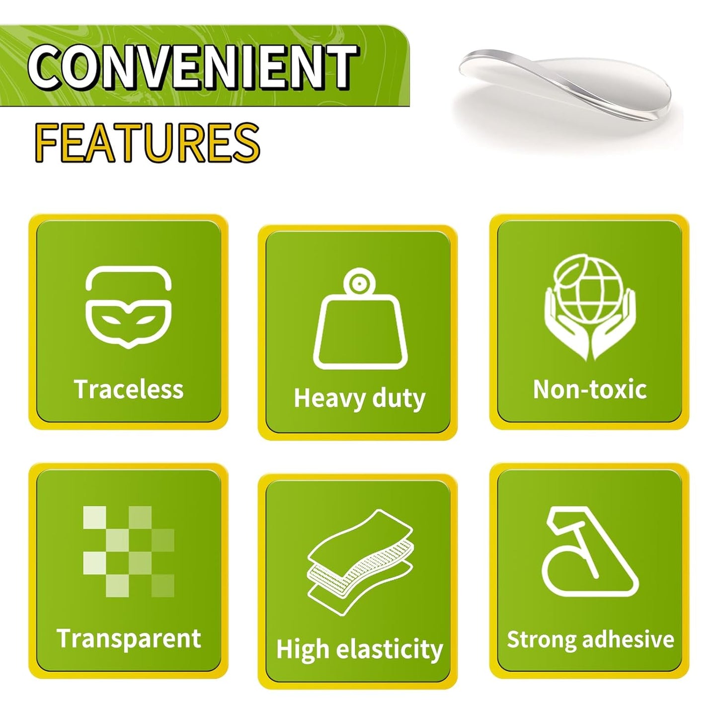 Piteno® 150Pcs Double Sided Adhesive Dots, 1.2" Clear Removable Sticky Adhesive Mounting Putty, Waterproof No Trace Dots Adhesive Putty for Poster Picture Festival Decoration Museum (30mm)