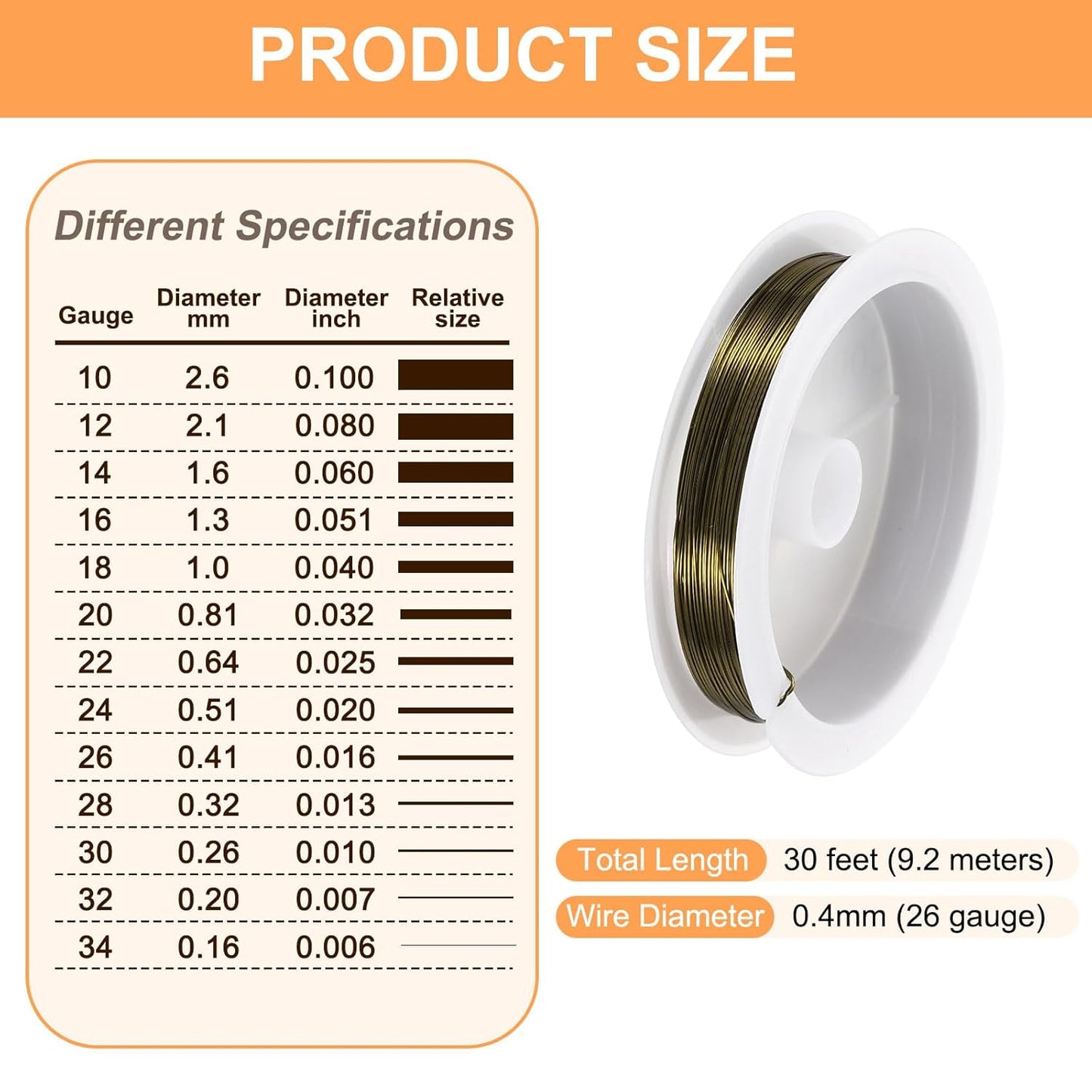 HARFINGTON 30ft Jewelry Wire, 26 Gauge (0.4mm) Brass Craft Soft Metal Tarnish Resistant Copper Beading Wire for Jewelry Making Supplies Crafting, Ancient Blue