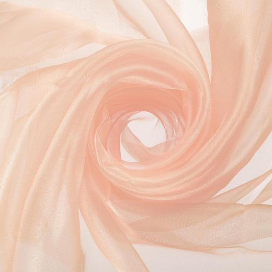 MECCANIXITY Iridescent Sheer Organza Fabric, 10 Yards x 59 Inches Solid Holographic Shiny Fabric Organza Cloth for Wedding, Curtains, Costume, Photo Background, Champagne