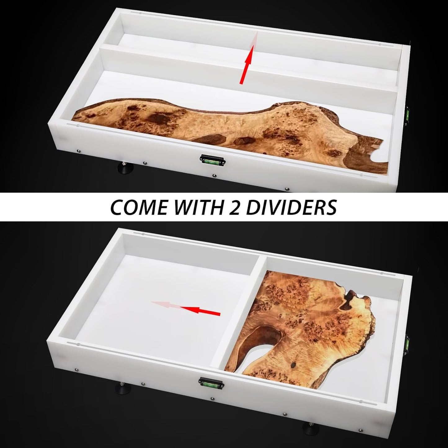 Large Reusable Epoxy Resin Mold 24×14×3 Adjustable Clamping System – Ideal Resin Molds for Coffee Tables, Trays, Cutting Boards & DIY Projects