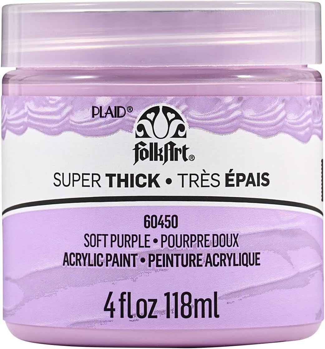 FolkArt Super Thick Acrylic Paint with a Textured Finish, Soft Purple, 4 oz