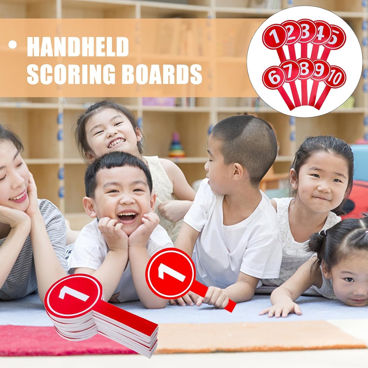 Amosfun 20 a Dry Erase Board Voting Paddles 1-10 Score Number Boards Yes or No Paddles Games Paddle Whiteboard Multi-Function Score Boards Wipe The Board Foam Mini