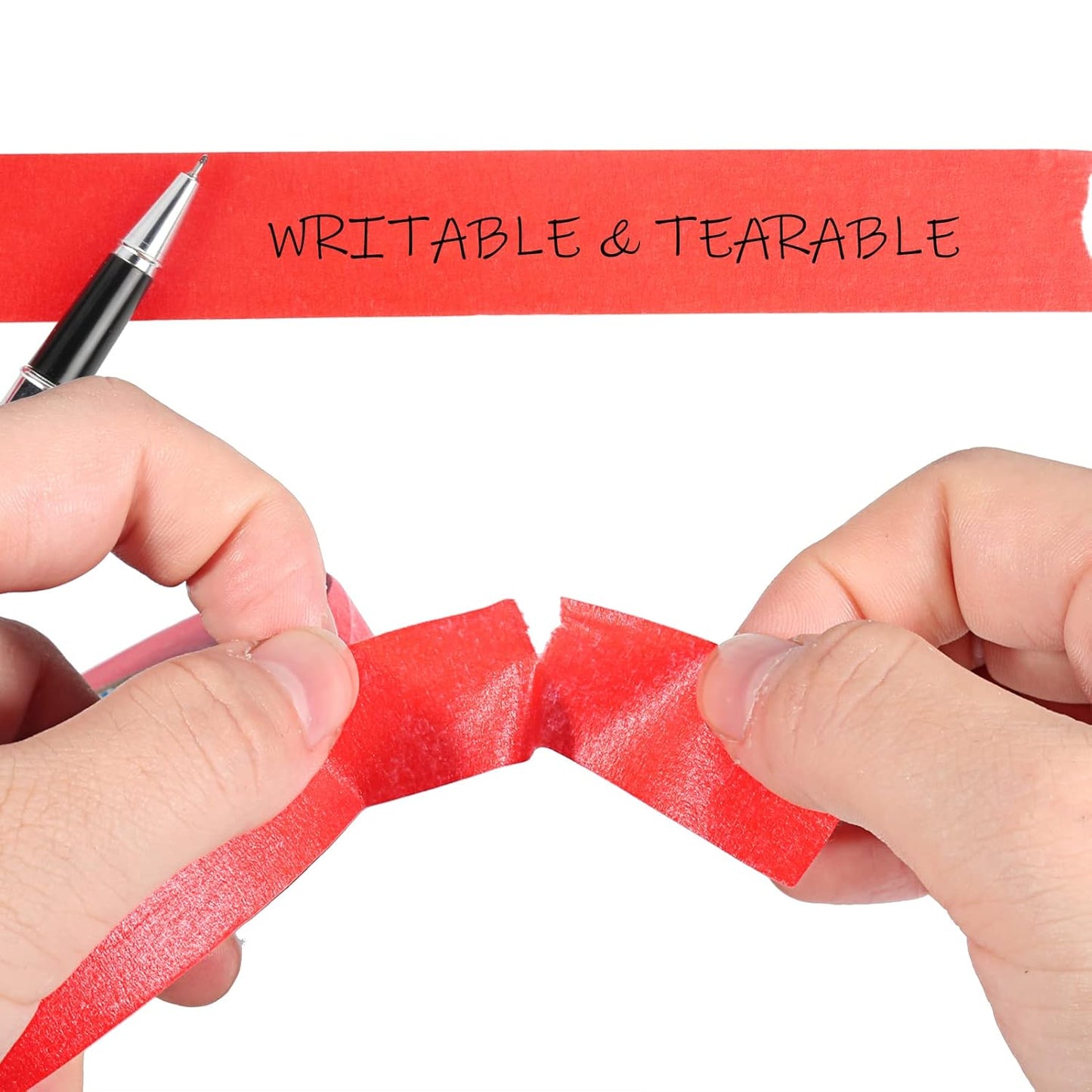 Red Painter's Tape,1 inch x 60 Yards x 10 Rolls (600 Yards Total) - Medium Adhesive Bulk Multi Pack Masking Tape for Painting,Labeling,DIY Crafting,Decoration and School Projects