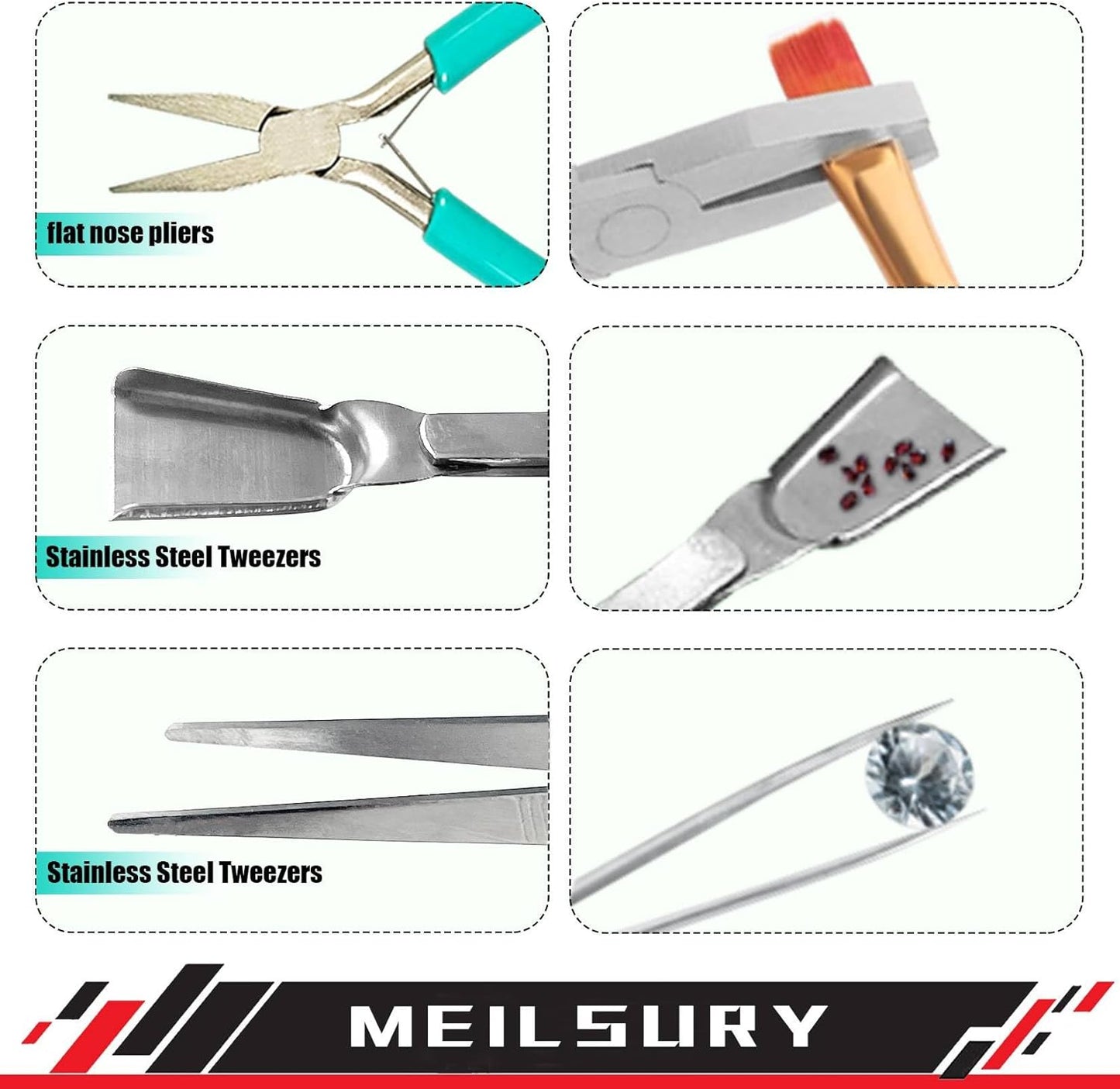 11-Piece jewelry pliers set,Jewelry-making plier tools with stainless steel jewelry tweezers for crafting,beading,and repairing