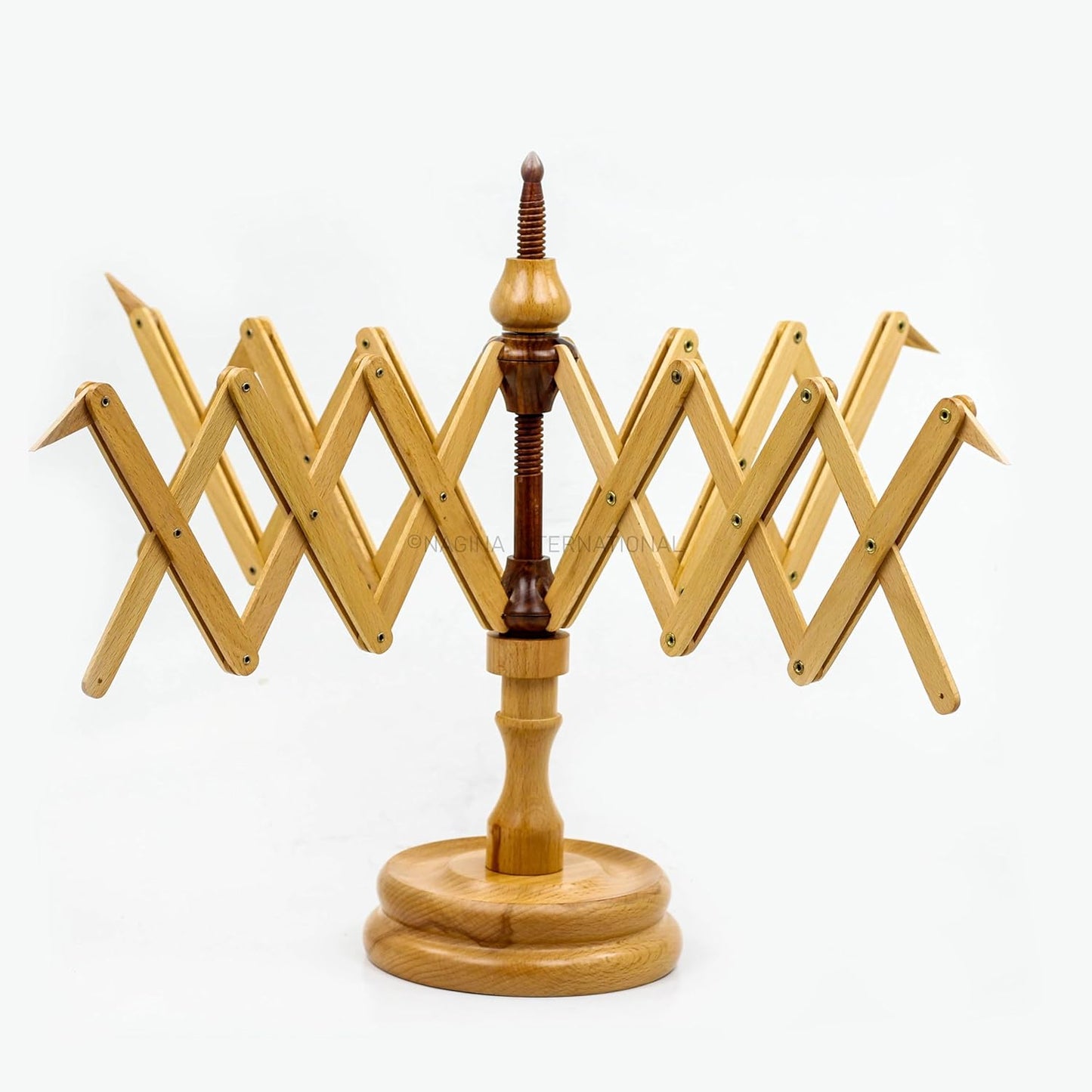 Wooden Handcrafted Heavy Duty Wooden Yarn Ball Winder - Premium Crafted Knitting Crocheting Accessories & Combo Set - Table Top Yarn Swift (Steam Beech Wood)