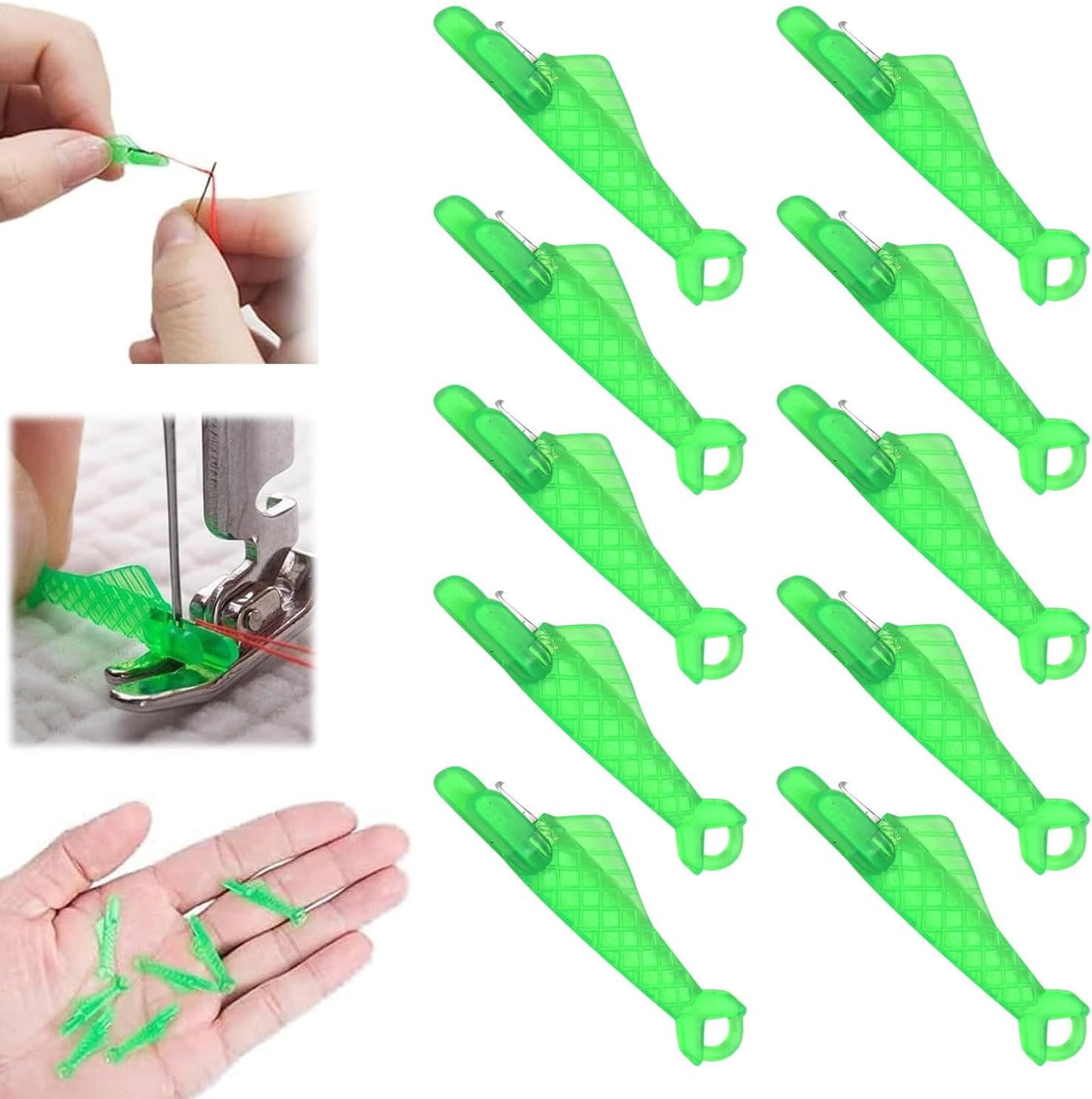 10 Pcs Fish Mouth Sewing Machine Needle Threader,2024 New Upgraded Automatic Sewing Needle Threader,Simple Needle Threader Tool,Quick Sewing Machine Cycle Simple Needle Threader Tool (Green)