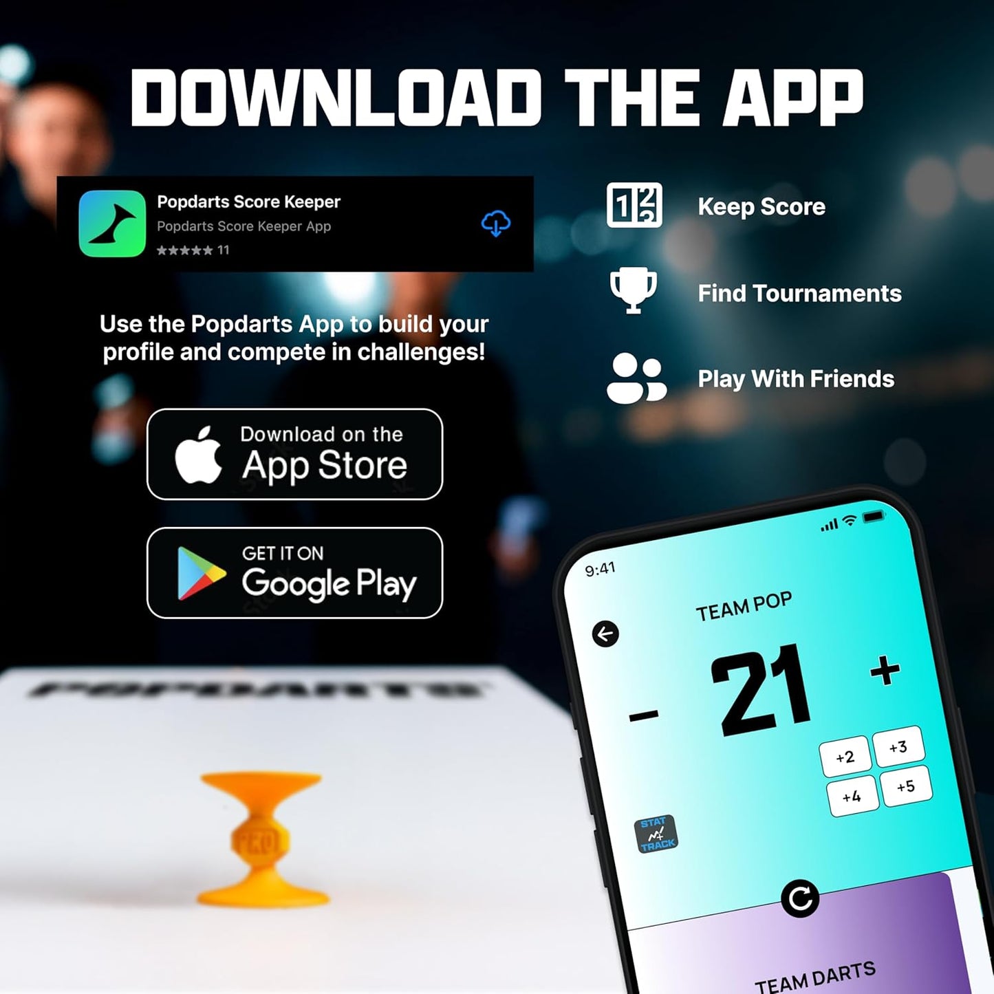 Popdarts PRO Pack Game Set (Silver & Gold) - Indoor, Outdoor Suction Cup Throwing Game - Competition with a POP…