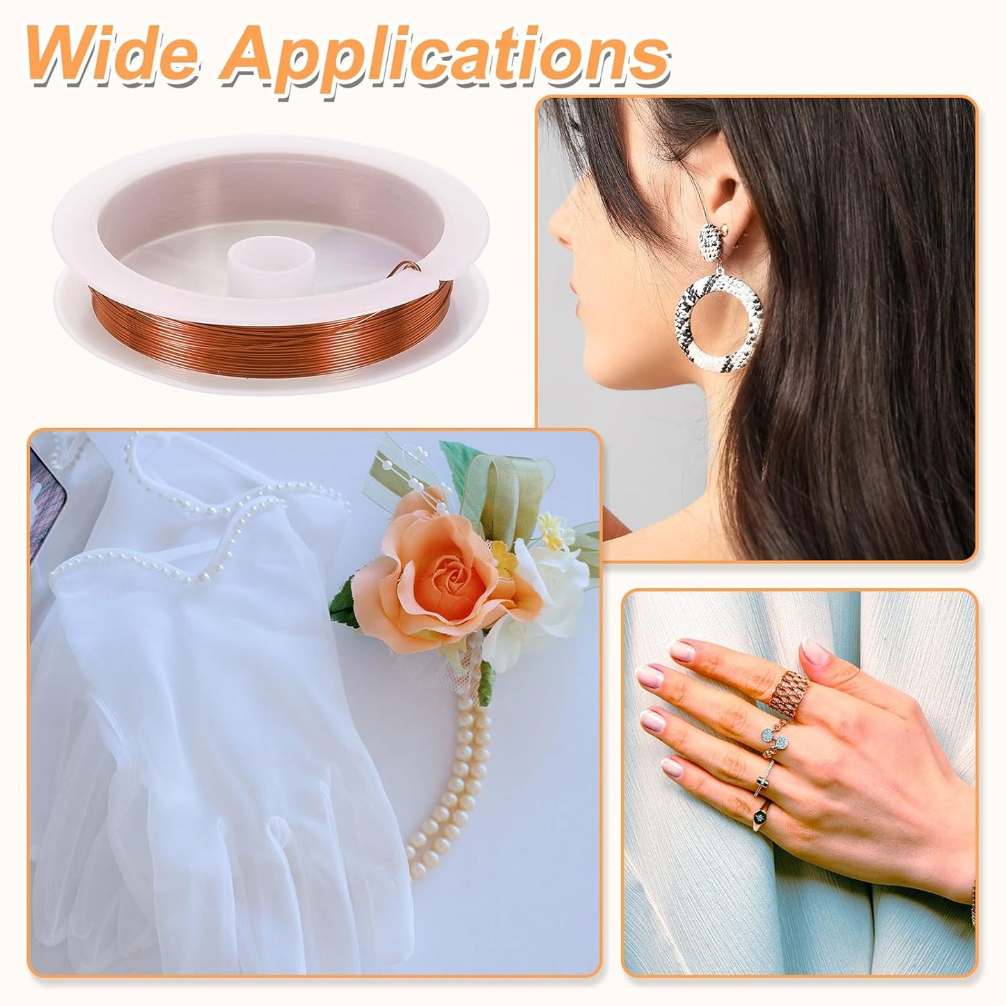 HARFINGTON 20ft Jewelry Wire, 24 Gauge (0.5mm) Brass Craft Soft Metal Tarnish Resistant Copper Beading Wire for Jewelry Making Supplies Crafting, Coffee