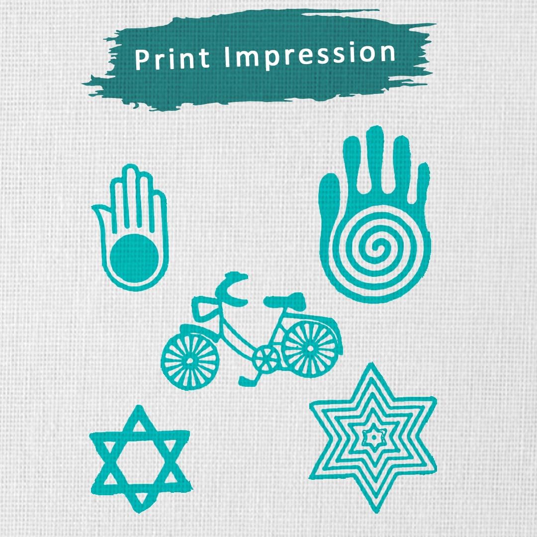 Hashcart Wooden Stamp Block, Printing Stamp Design Set | Block for Printing Saree Border | Dresses, Craft Card Making, Scrapbook, Clay Pottery | Set of 5