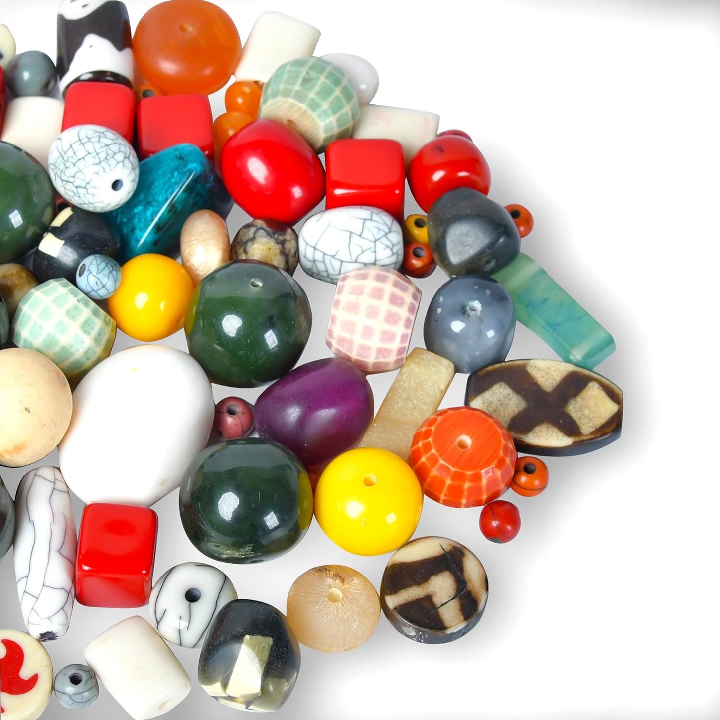 1/2 LB Bag of Assorted Resin Beads for Jewelry Making, Bracelets and Necklaces, Crafting Beads Supplies Kit, Large & Small Beads