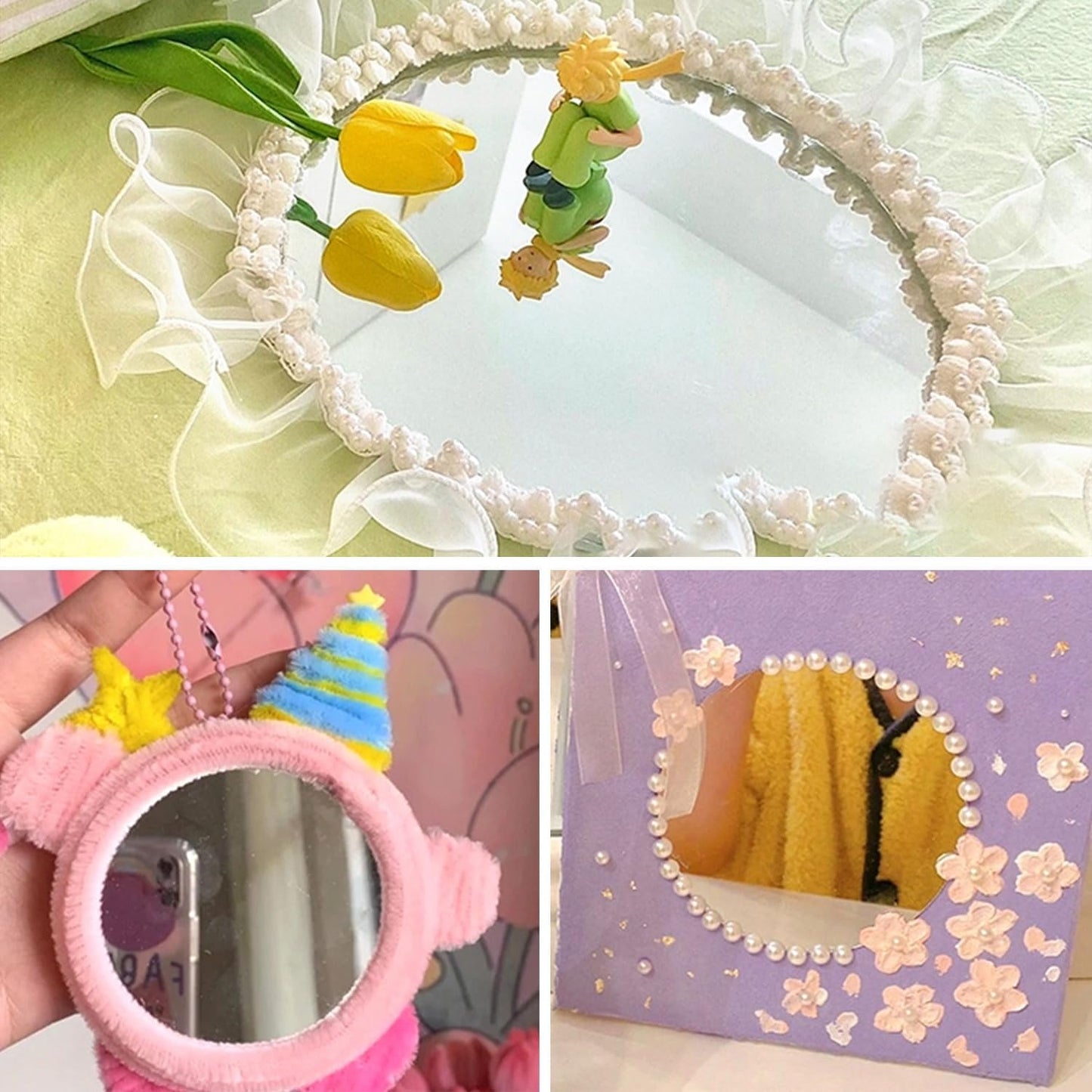 DARENYI 20Pcs Glass Round Mirror Tiles, 4 inch Small Circle Mirrors Self Adhesive Mirror Stickers Glass Mirror Plates, Mirror Sheets for Walls Decor Wedding Table Centerpieces DIY Crafts Mosaic