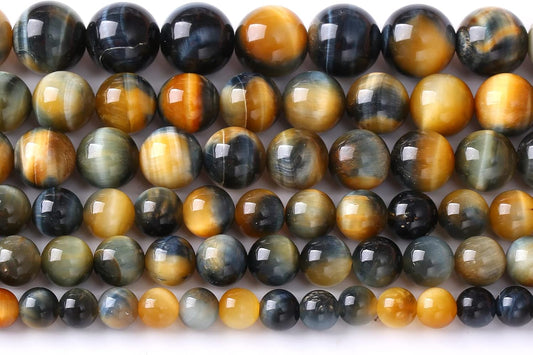 72Pcs 10mm AAAAA Tiger Eye Beads for Jewelry Making - Natural Stone Semi Precious Round Smooth Gemstones - Loose Spacer Beads - 32" 2 Strands