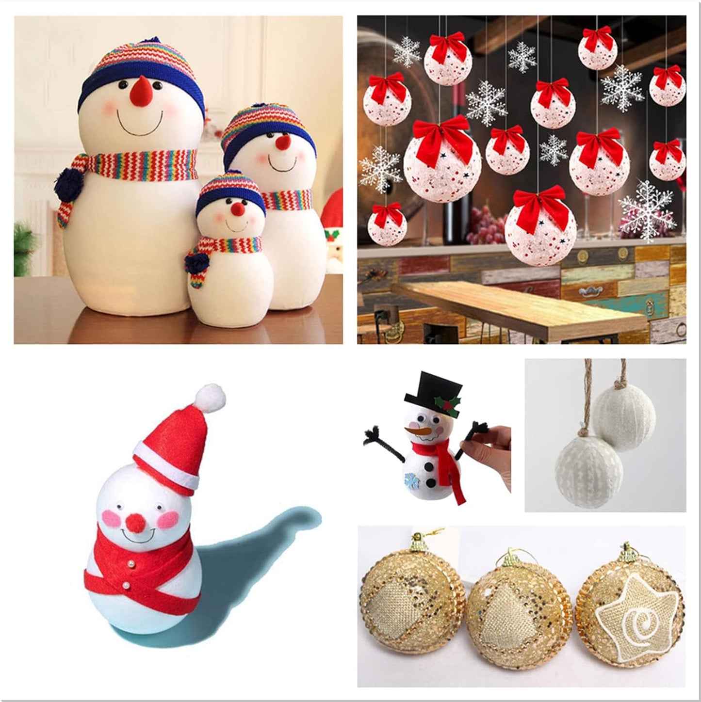 Crafjie 4 Inch Craft Foam Balls 24-Pack, Supplies Foam Balls for Christmas DIY Arts and Crafts, Smooth Polystyrene Foam Ball, for Decoration Household School Projects, White