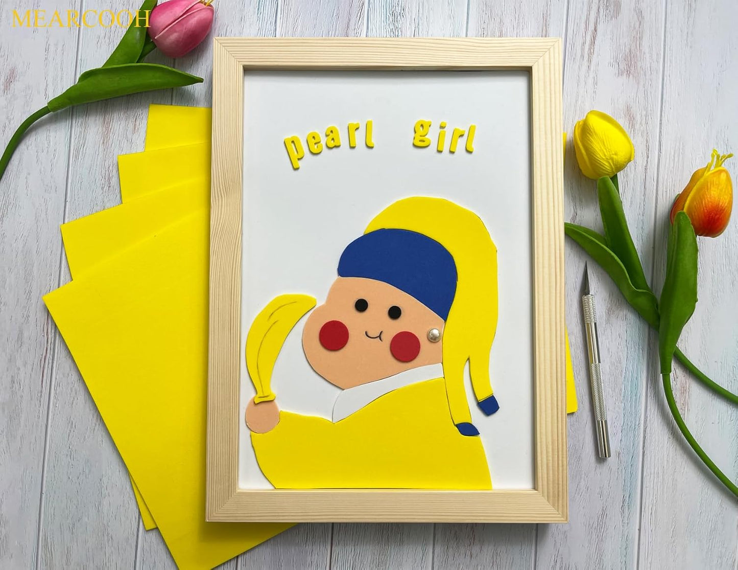 MEARCOOH Yellow Foam Sheets Crafts 9x12 Inch 2mm Eva Color Craft Foam Paper for Crafts Project Preschoolers Classroom Scrapbooking DIY Cosplay(10 Sheets)