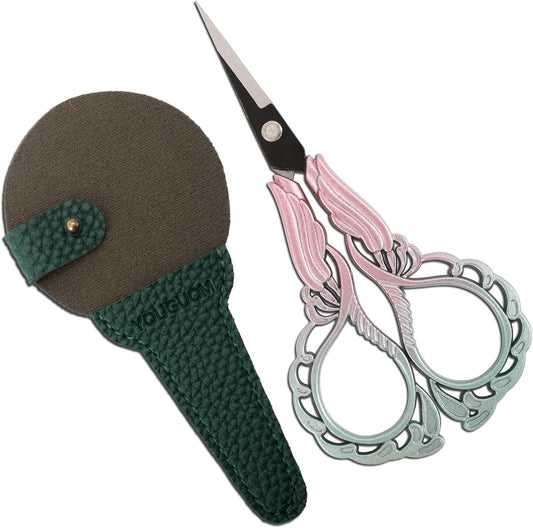 Sharp Detail Scissors with Case Embroidery Sewing Crafting Scissor for Needlework Threading Craft Artwork DIY Tools, Little Crocheting Shears Pink