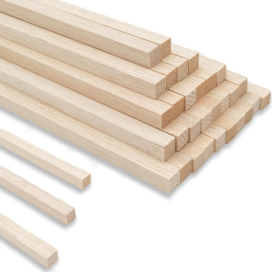 Balsa Wood Square Dowels 30Pcs 1/2 x 1/2 x 12 inch DIY Sticks for Crafts Model Making(1/2"x12"-30pcs)
