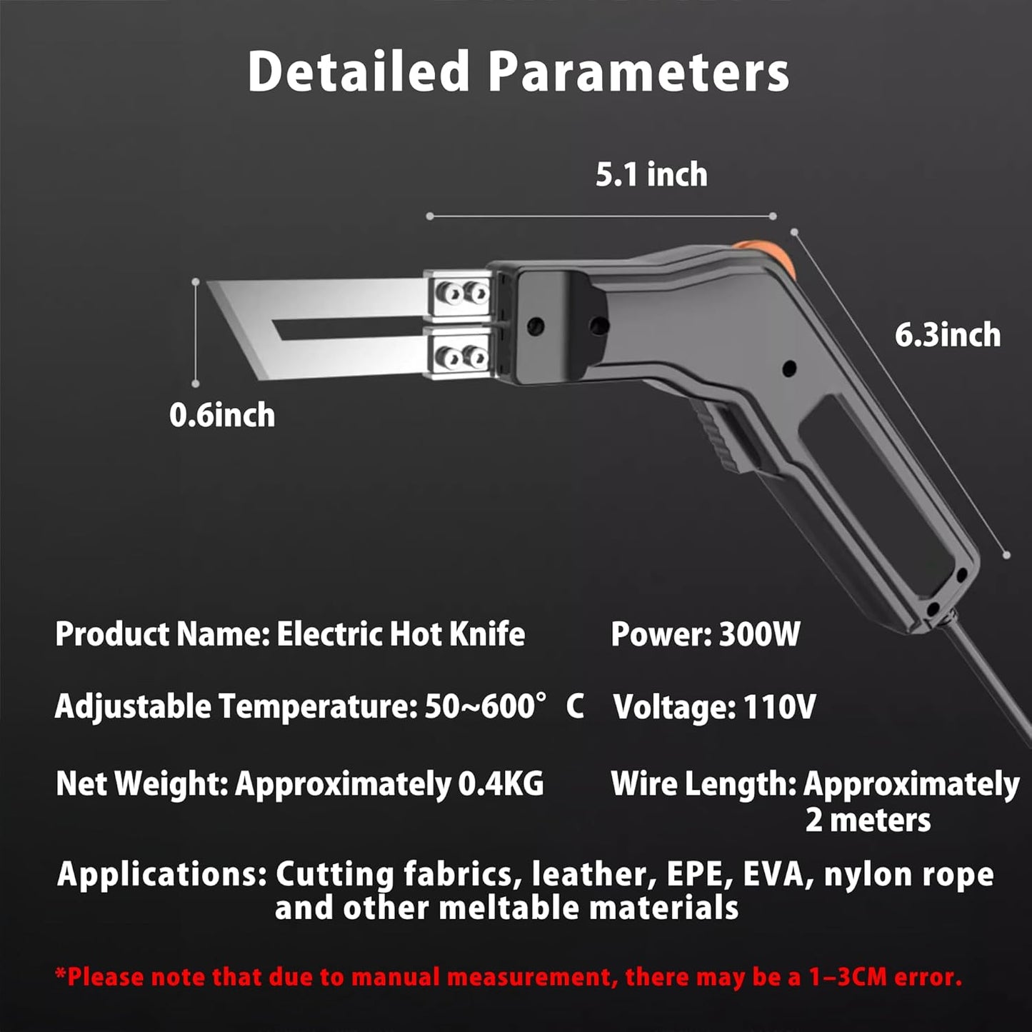 Foam Cutter Electric Hot Knife, 300W Styrofoam Cutting Tool, 4-in-1 Kit for Cutting Foam Board Insulation, EPP, EPS, XPS, EVA, EPE, PU, KT Board, Sponge, Nylon