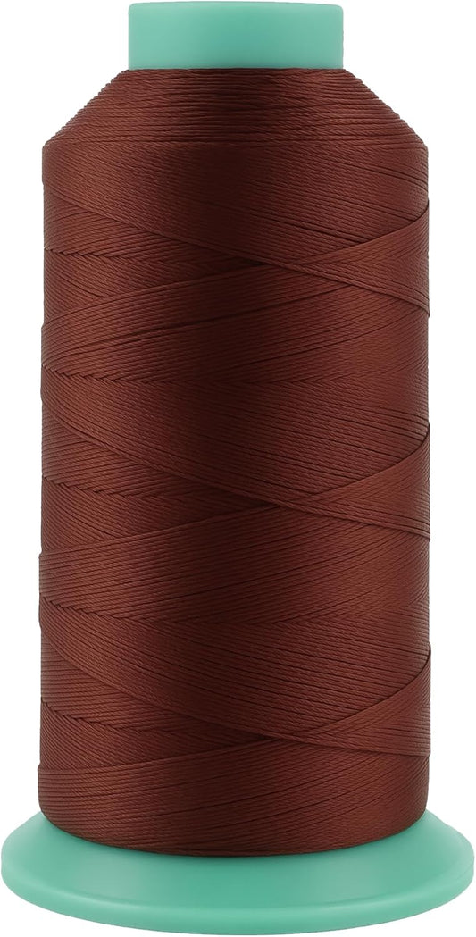 Mandala Crafts Size 69 210D T70 Bonded Nylon Thread Copper Brown Heavy Duty Sewing Threads - 1500 YDs Tex 70 Thread for Leather, Jeans, Weaving, Outdoor Marine Upholstery Threads