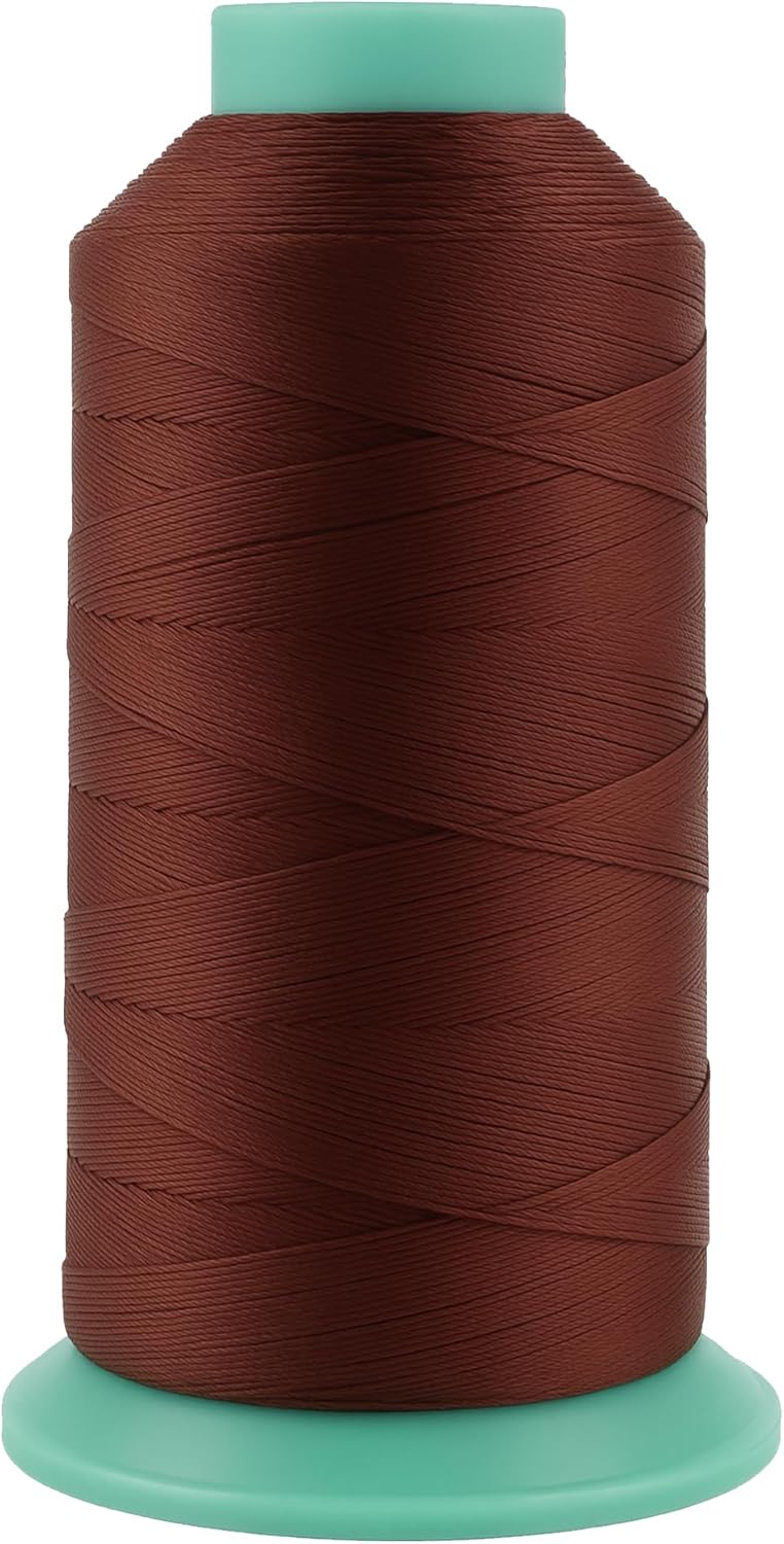 Mandala Crafts Size 92 280D T90 Bonded Nylon Thread Copper Brown Heavy Duty Sewing Threads - 1100 YDs Tex 90 Thread for Leather, Jeans, Weaving, Outdoor Marine Upholstery Threads