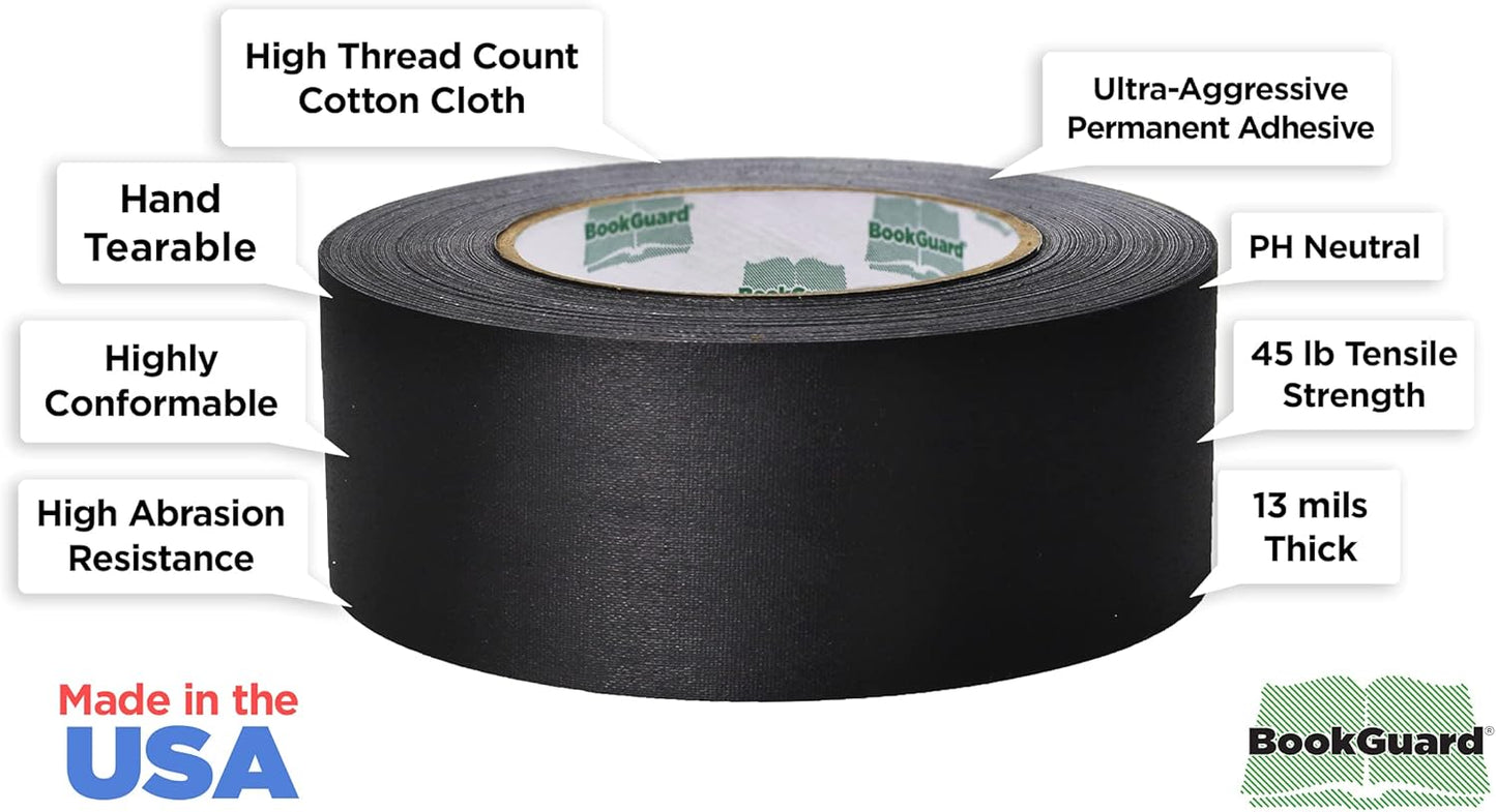 BookGuard Premium Bookbinding Repair Cloth Tape, 30 Yard Roll, 2 inch