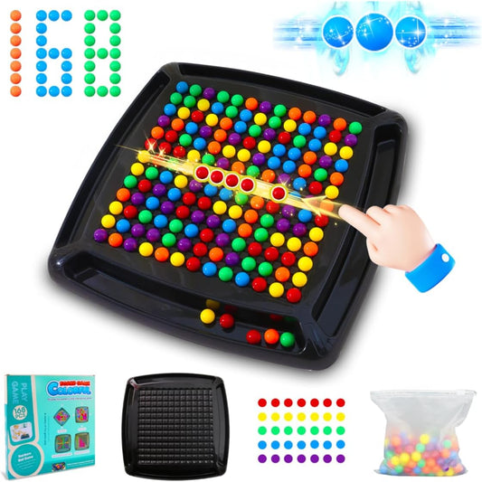 168PCS Marbles Intellectual Chessboard Dual Dual Strategy Board Game,Colored Marbles Fun Table Top Strategy Chess Board Game for Kids & Adults