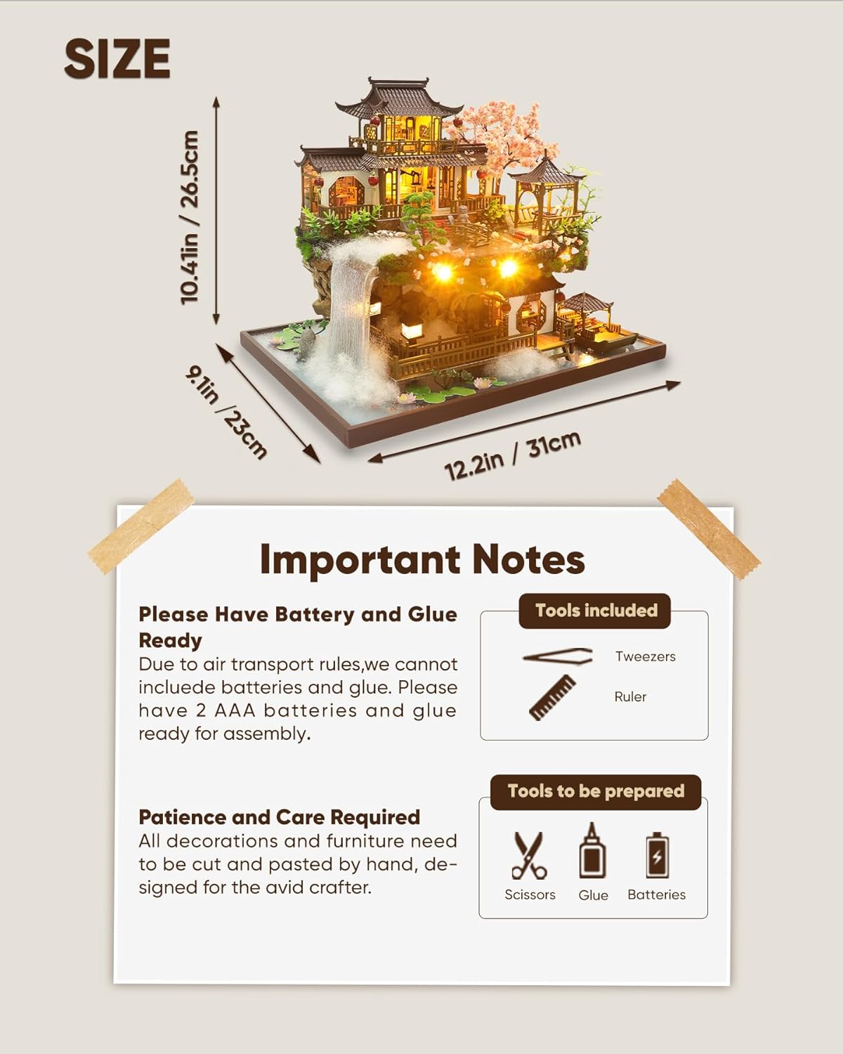 DIY Miniature House Kit, DIY Dollhouse Kit for Adults to Build, Mini House Kit with LED, Mayberry Street Miniatures, Ideal Gifts for Birthday, Valentine Christmas(Wonderland)