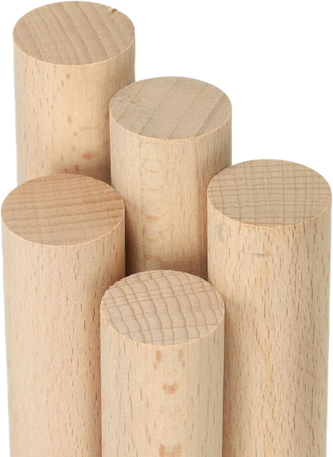 ALBO 1" x 48" Wooden Dowel Rods Set - 5 Pack Birch Natural Strong Long Craft Sticks Woodworking Furniture Garden Structures Hardwood Sanded Smooth Versatile Material Railings Supports