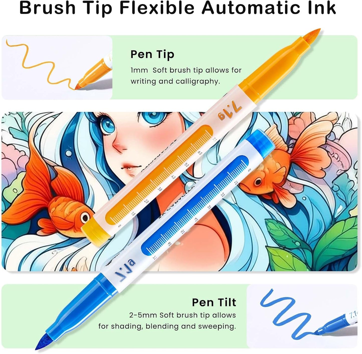 7.1G Acrylic Paint Markers Direct Liquid - 48 Colors Acrylic Markers with Automatic Ink Control, Paint Markers High Opacity Paint Pens Waterproof Lightfast for Rock Painting Eggs Wood Glass Ceramic