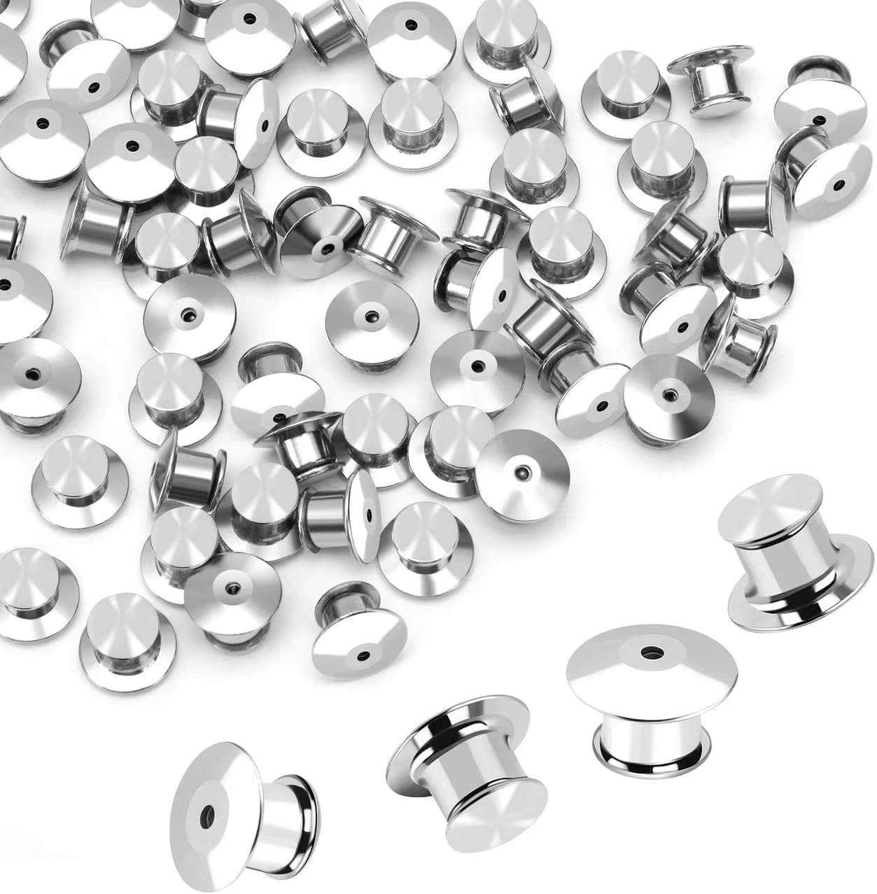 60PCS Metal Pin Backing for Brooch Enamel Lapel Pin Lock Keeper Clasp