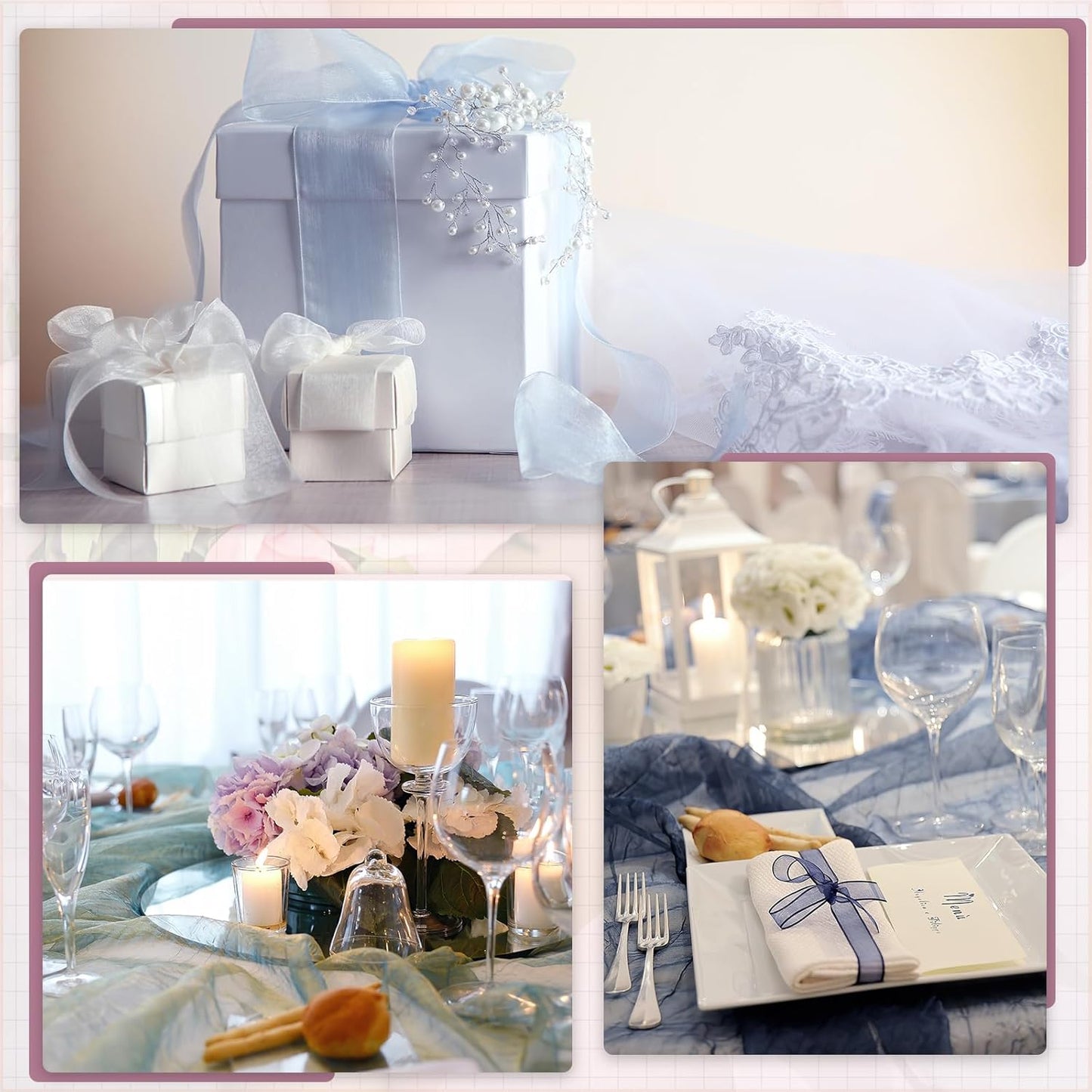 MECCANIXITY Iridescent Sheer Organza Fabric, 2 Yards x 59 Inches Solid Laser Holographic Shiny Fabric Organza Cloth for Wedding, Curtains, Costume, Photo Background, Snow Green