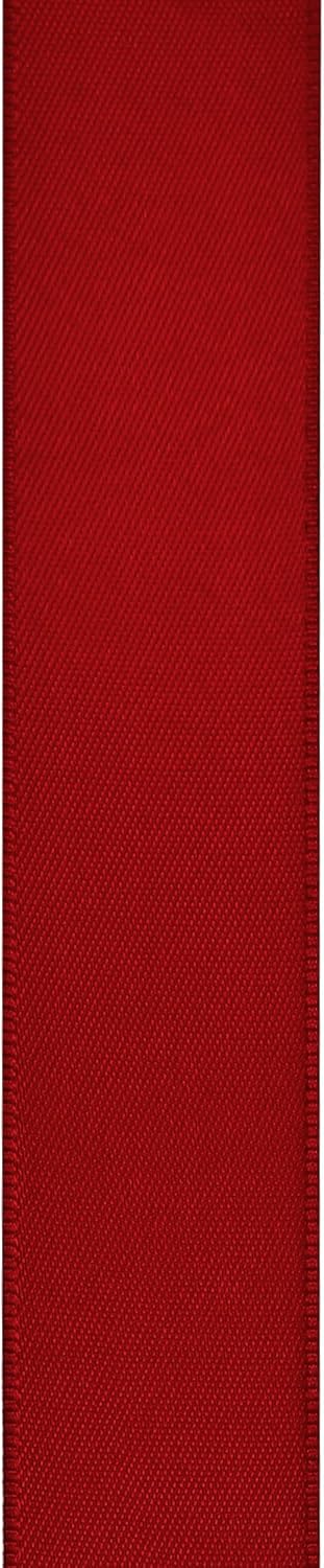 LIUYAXI Red Double Faced Satin Ribbon, 1/4" X Continuous 50 Yards, Thin Ribbons Perfect for Gift Wrapping Wedding Invitation Card Hair Bows Tag Floral Arrangement DIY Craft