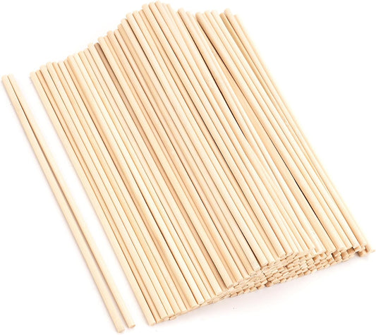 60Pcs Wooden Dowel Rods 1/4 x 12 Inch Precut Wooden Rod Sticks, Wood Sticks for Crafts, Natural Wood Dowels for Craft,Cake Dowels Hardwood Craft Dowel Rods for DIY Projects (60)