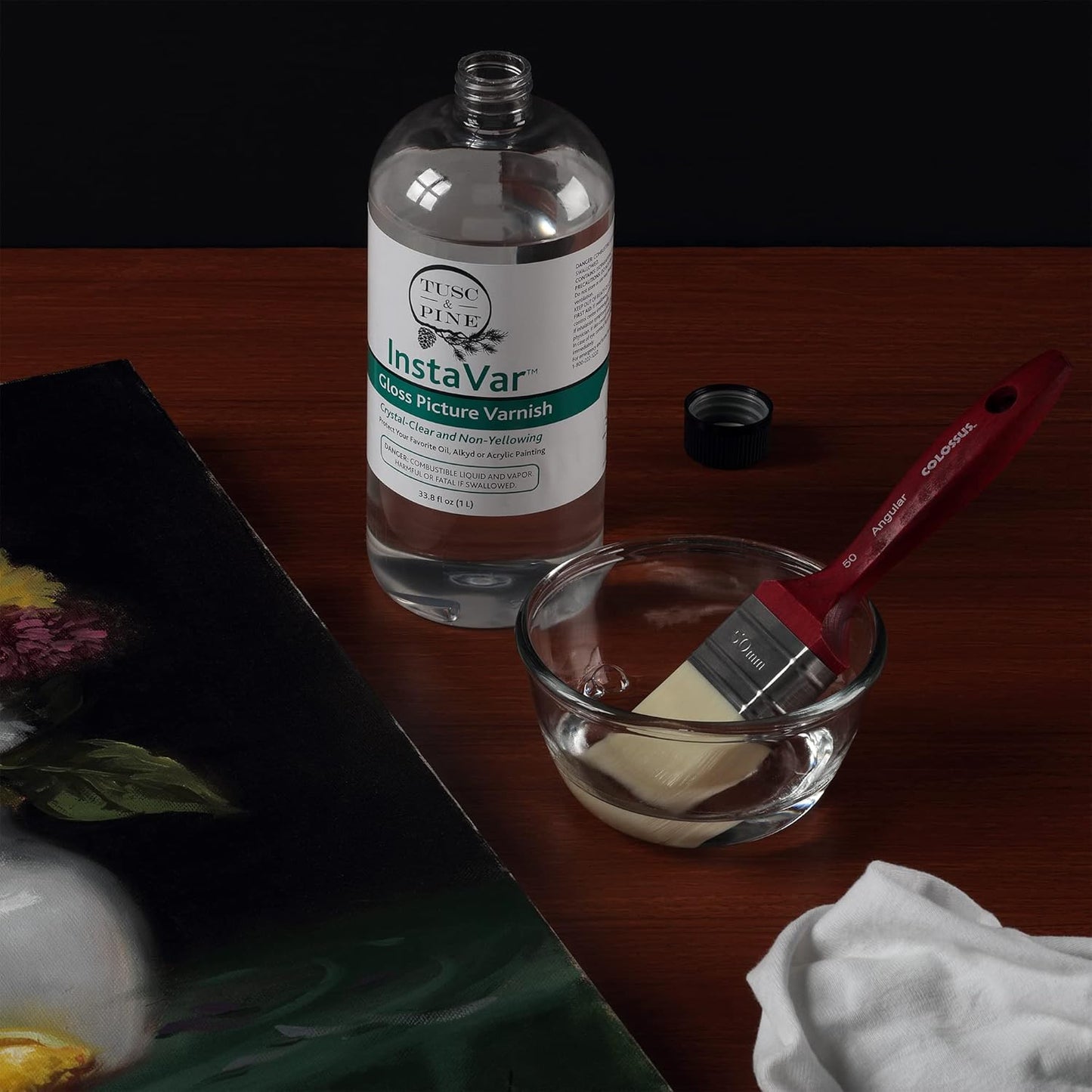 Tusc & Pine InstaVar™ Gloss Picture Varnish - Archival Quality Varnish for Oil, Alkyd, and Acrylic Artists - 8.4oz Bottle - 2 Pack