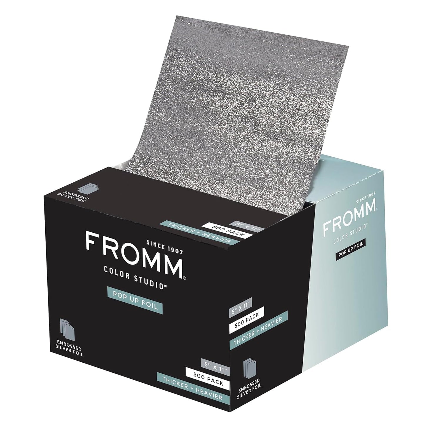 Fromm Pop Up Hair Foils, Silver Foils, Cosmetology Supplies, Hairstylist Essentials, Lightweight, Ideal for Highlighting and Coloring, Precut, 5" x 11", 500 Foil Sheets