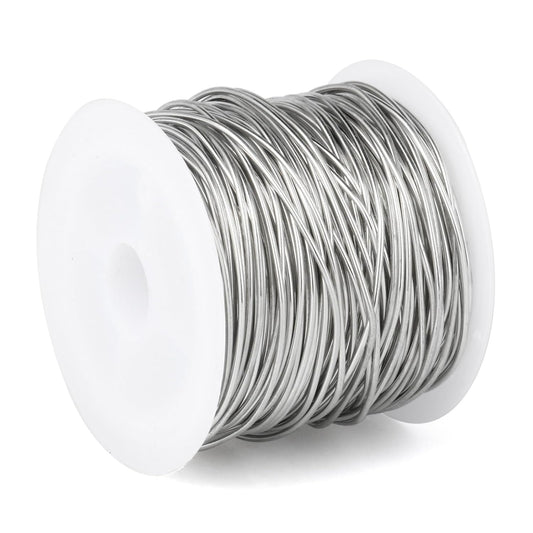 49FT Jewelry Wire 18 Gauge Tarnish-Resistant Copper Beading Wires Roll Bulk for DIY Crafts Jewelry Making, Silver Wire