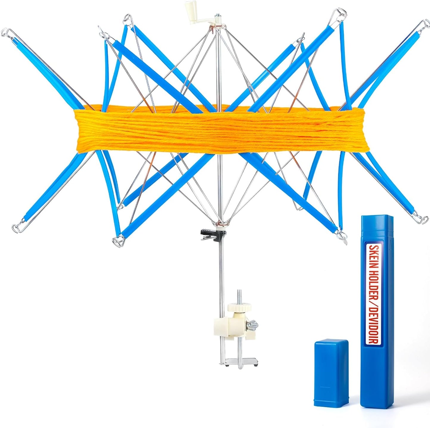 Yarn Swift, Yarn Umbrella Swift for Crocheting, Holder for Skeins Flexible Lightweight Foldable Design, Height & Diameter Adjustable to Suit Space, Ideal Helper for Yarn Knitting Enthusiasts