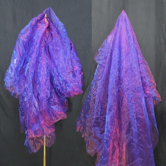 Two-Tone Iridescent Holographic Organza Fabric - 5.5 Yards | Lightweight Sheer Gauze Voile Tulle | for Dresses, Party Decor, DIY Crafts, Shiny Backdrops(Sapphire red)