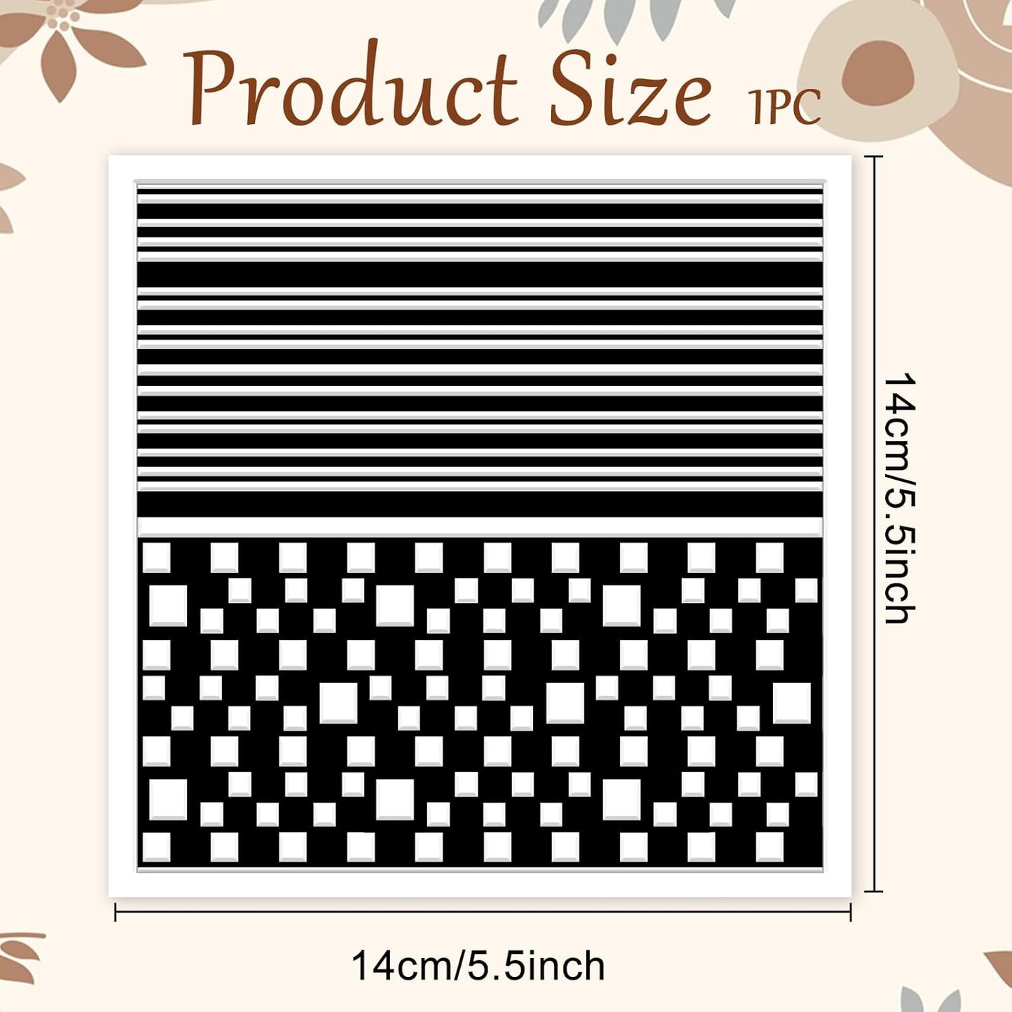 CHGCRAFT Simple Stripes Polymer Clay Texture Sheets Plaid Geometric Pattern Silicone Texture Stamp Clay Texture Mat Modeling Pattern Pad Sheets for Jewelry and Earrings Tools, 5.5x5.5 inch