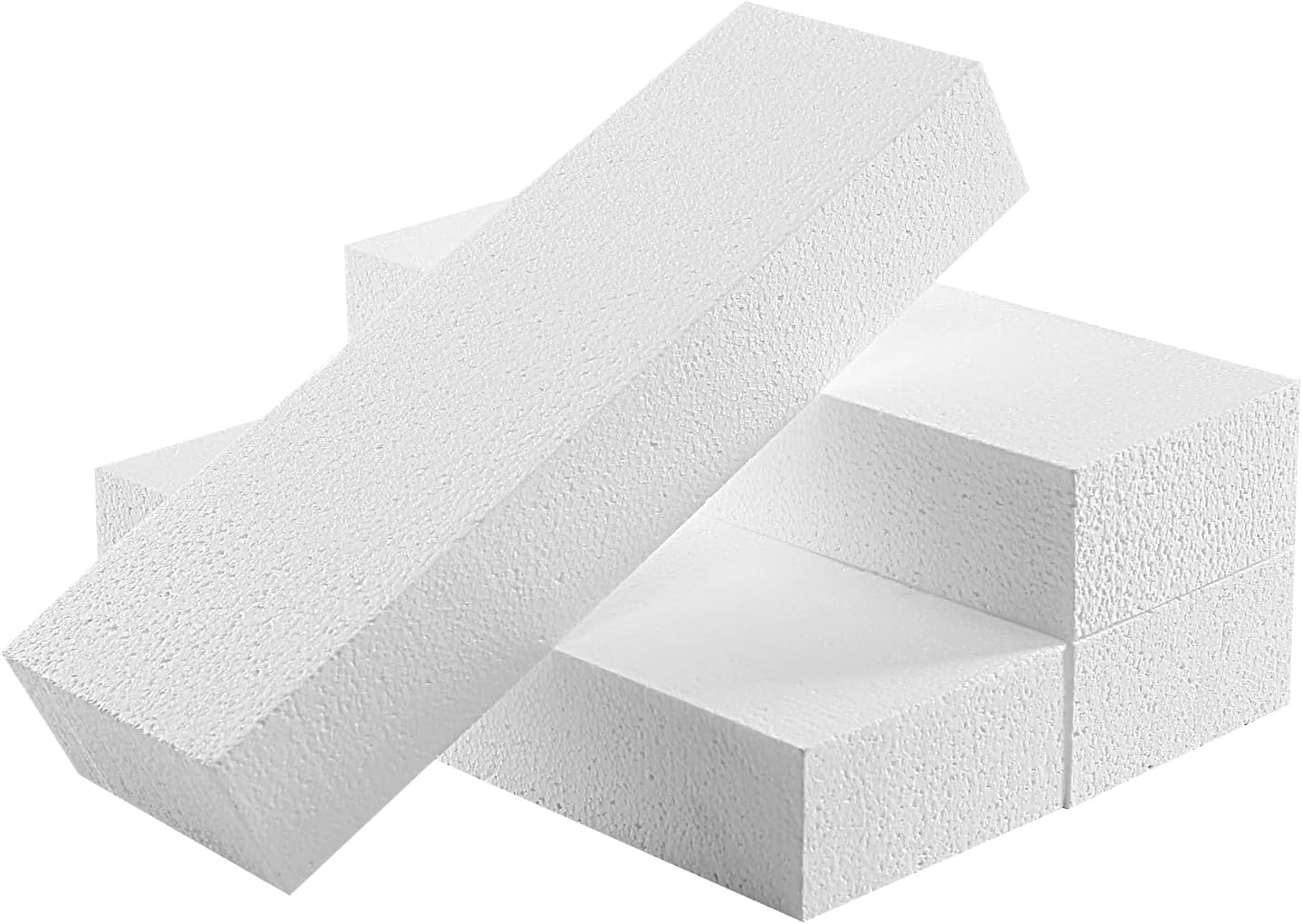 AMZQNART 4pcs Craft Foam Blocks 4×12×2in Polystyrene Blocks, Used for Making Modeling Projects, Flower Arrangements, and DIY School and Home Art Projects, in White Color.