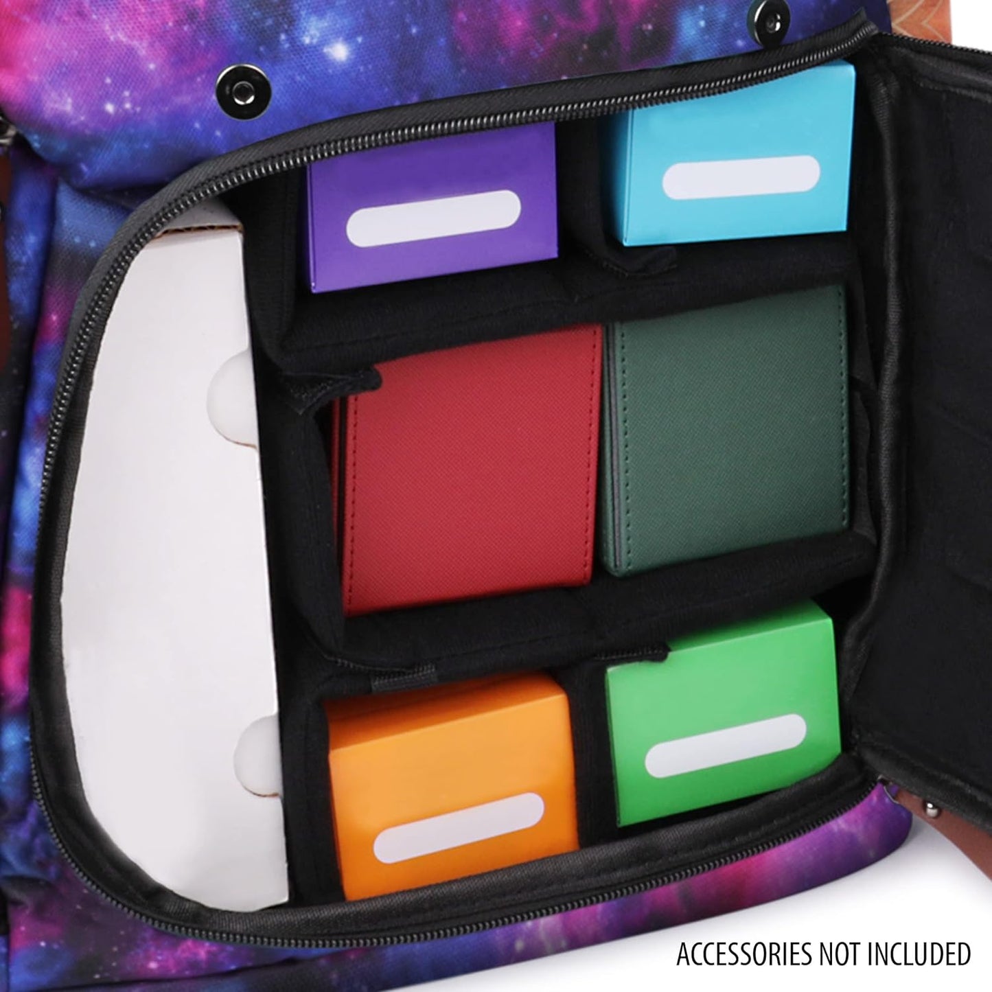 ENHANCE Designer Edition TCG Backpack - MTG Deck Bag Card Binder Space, TCG Deck Box Storage, MTG Playmat Holder - Card Storage Compatible with Magic the Gathering, Pokemon, Lorcana (Canvas Galaxy)