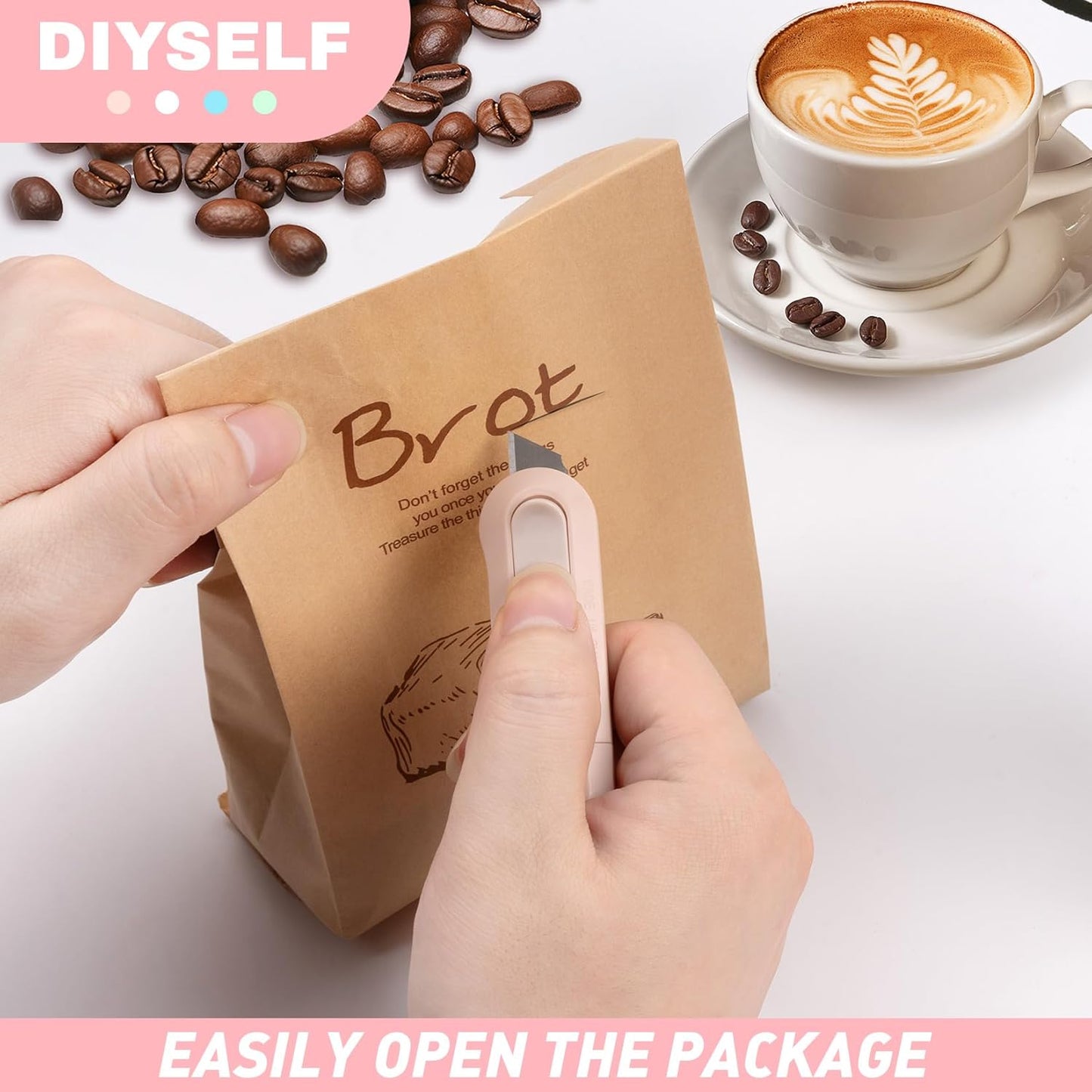 DIYSELF 16 Pack Box Cutter Utility Knife, Box Cutter Retractable, Letter Opener for Office, Cute Exacto Knife, Razor Knife, Automatic Rebound Box Cutters Bulk for Opening Gift Wrap and DIY Project